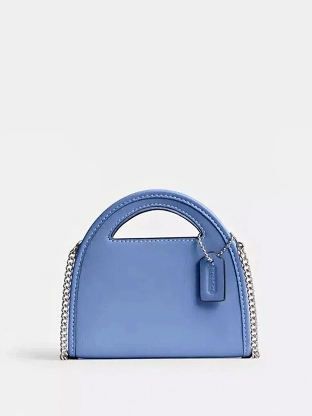 Coach CT879 Glovetanned Leather Top Handle Mini Crossbody Bag Mist Blue